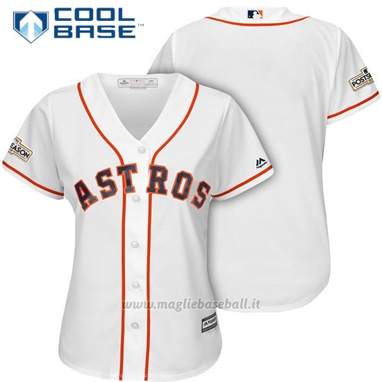 Maglia Baseball Donna Houston Astros 2017 Postseason Bianco Cool Base